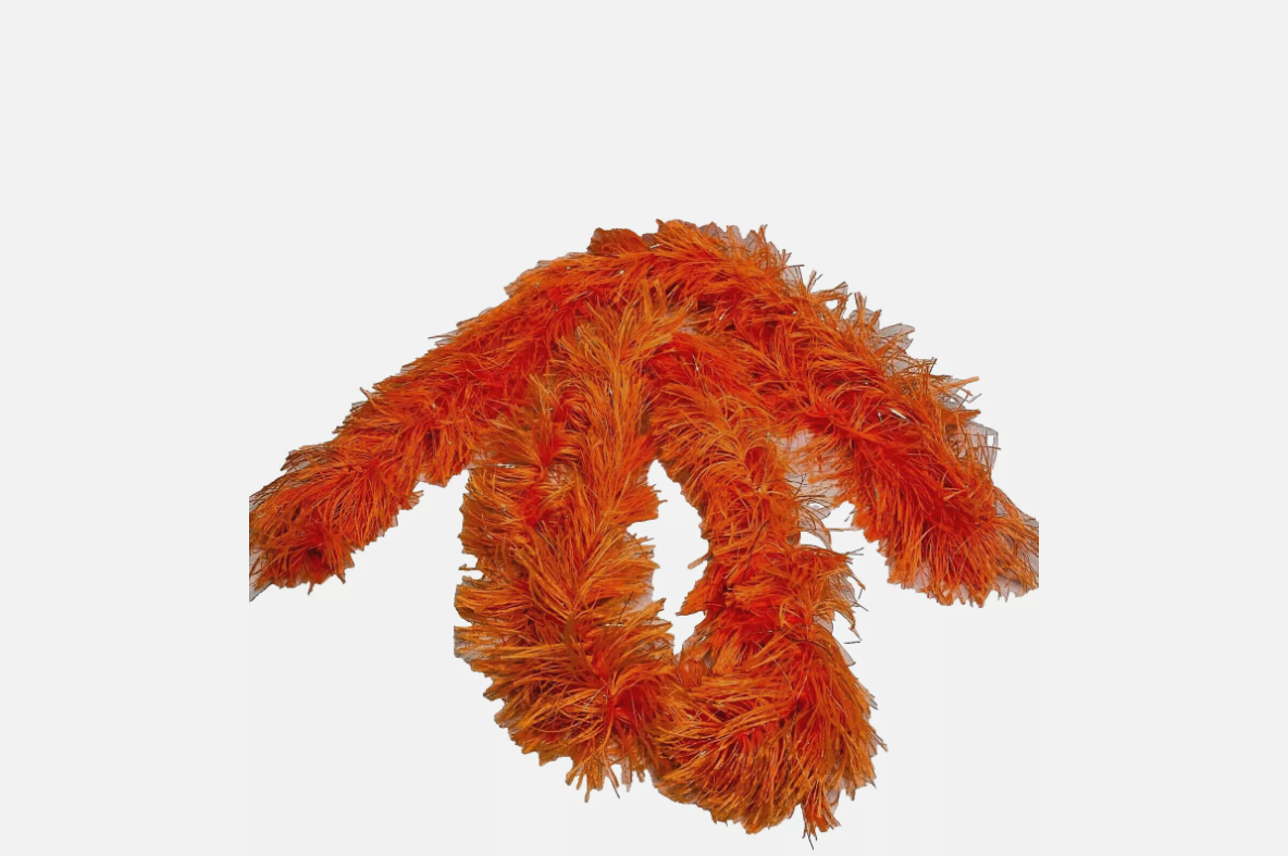Girl's Fluffy Dress Up Polyester Boas Set of 2 Orange & 2 Black