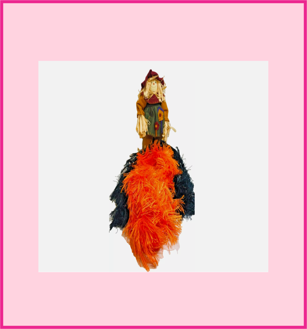 Girl's Fluffy Dress Up Polyester Boas Set of 2 Orange & 2 Black