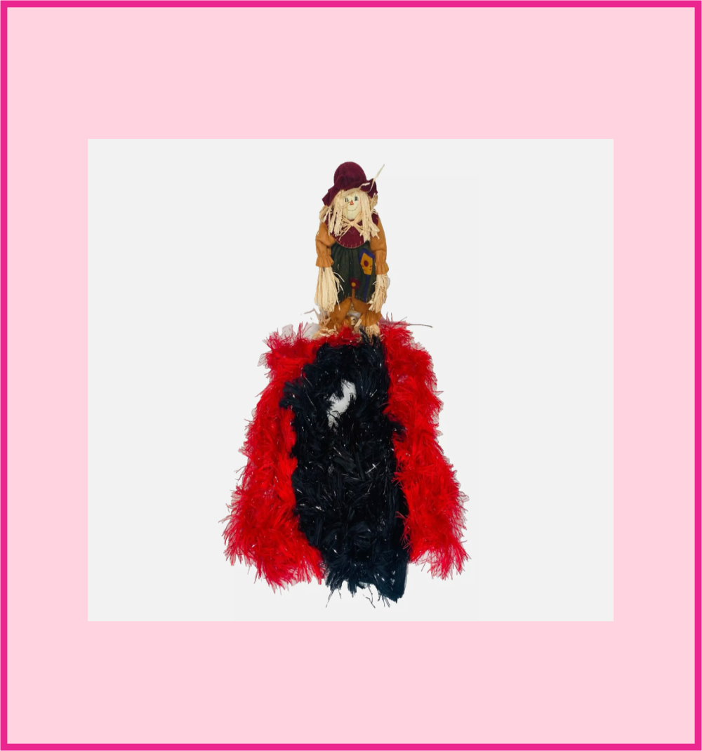 Girl's Fluffy Dress Up Polyester Boas Set of 2 Red & 2 Black
