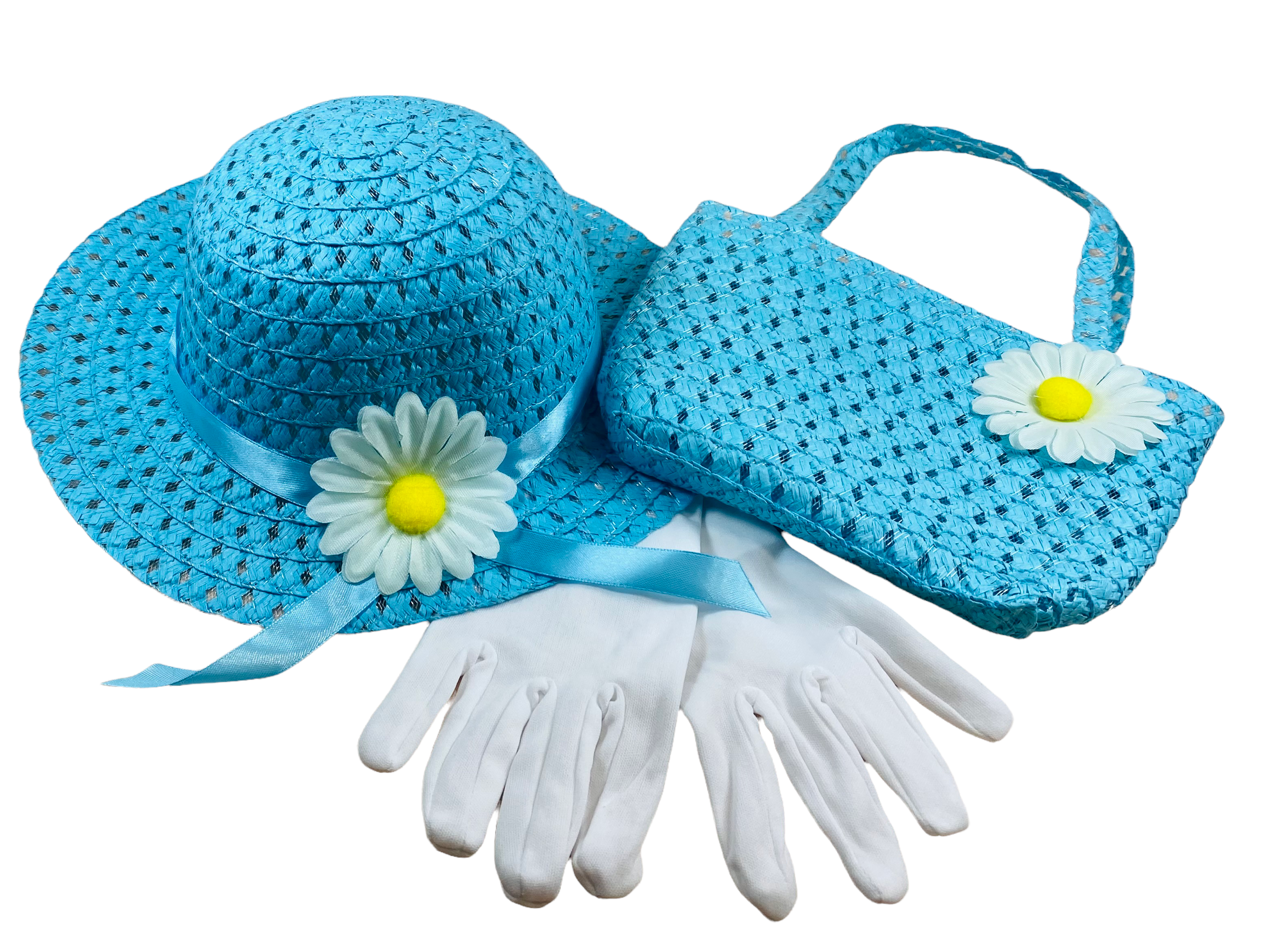 Girl's Dress Up Hat, Purse And Short Gloves