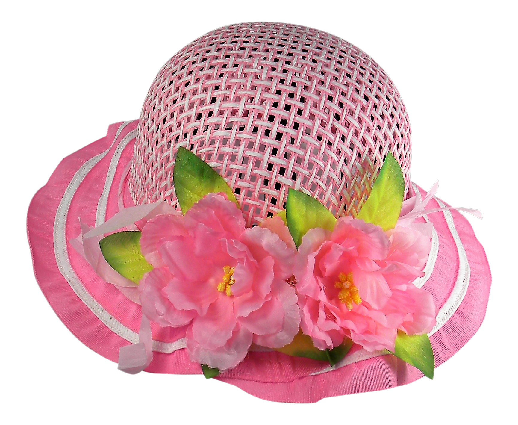 Girls Tea Party Dress Up Hat with Pink Boa Parasol and White Gloves