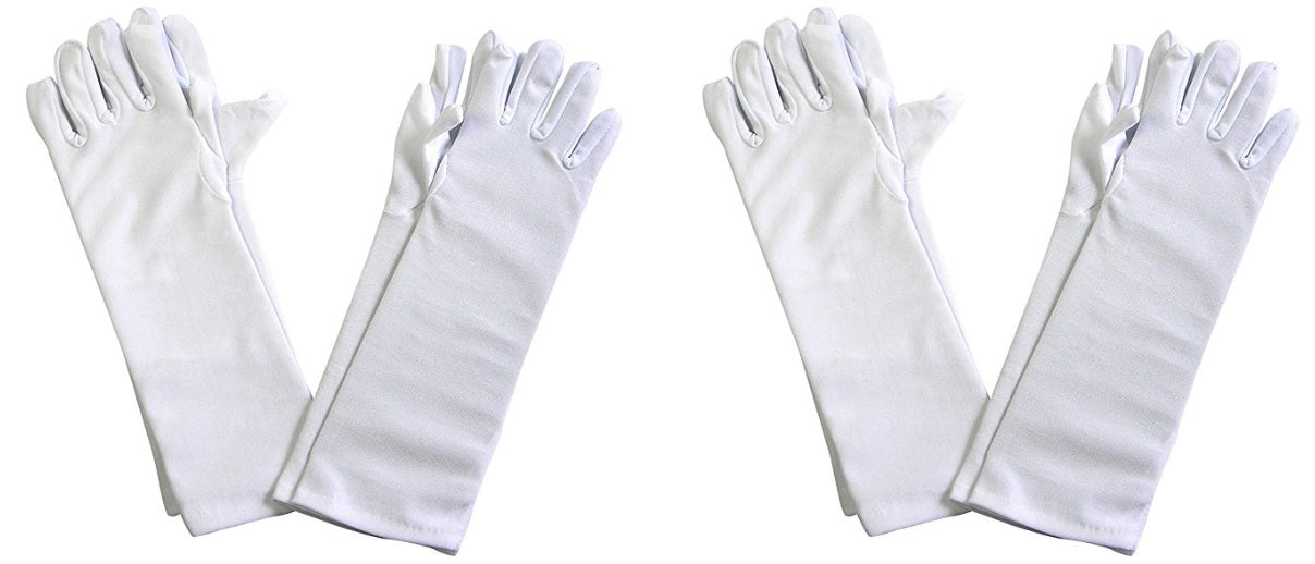 Girl's Tea Party Dress Up Boas and Long White Dress Gloves Set of 4 Each Polyester
