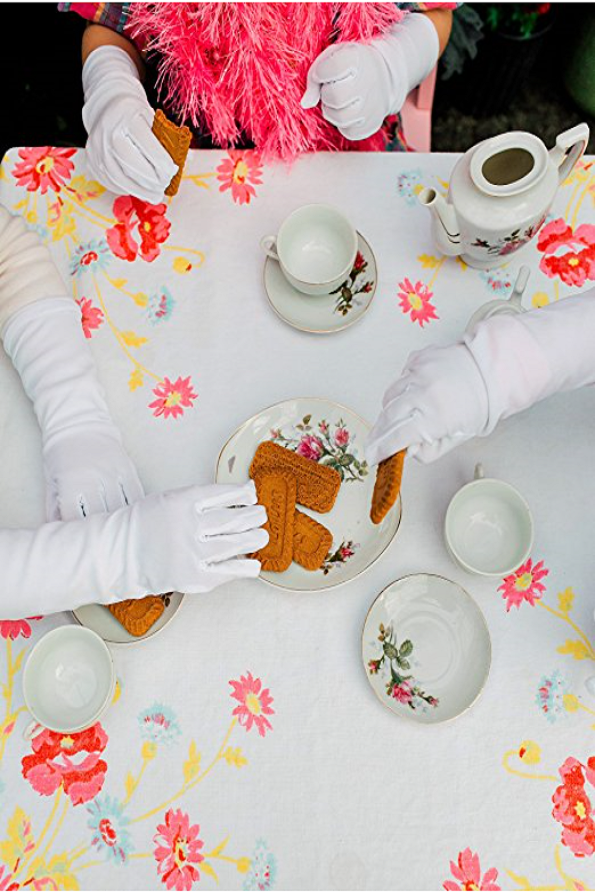 Girl's Long White Dress Up Gloves