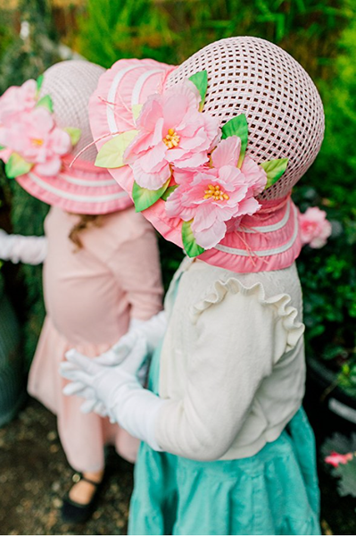 その他 Girls Tea Party Dress Up Play Set For 2 with Sun Hats Gloves and Fans Girls Tea Party Dress Up Play Set For Two With Sun Hats and